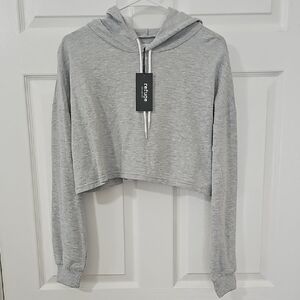 Light Gray Cropped Hoodie